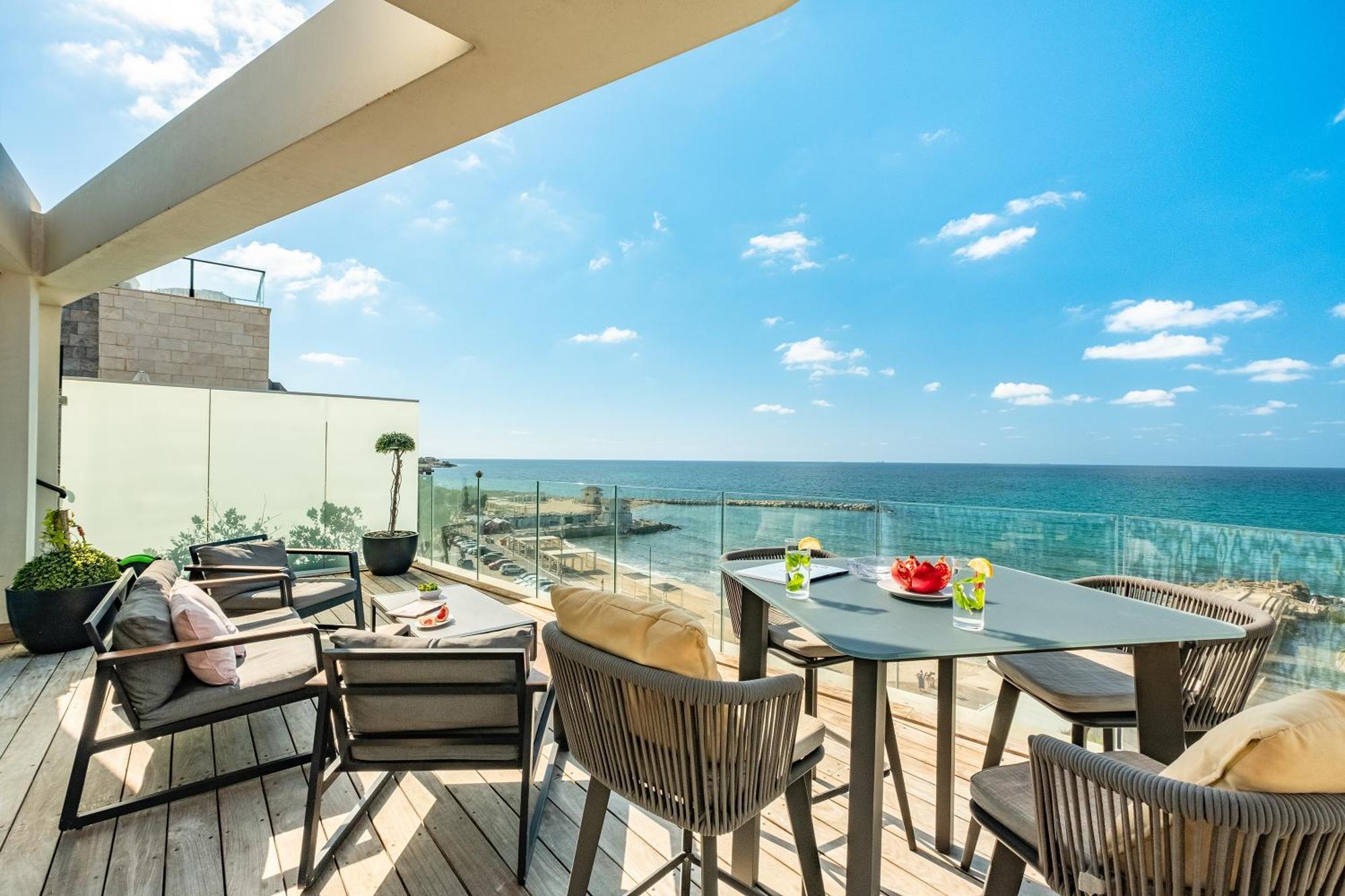 Penthouse 3Br + Roof Top + Parking - On The Beach Haïfa Extérieur photo